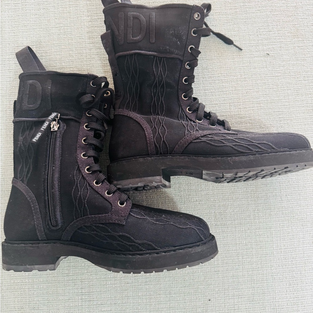 Black Lace-Up Boots